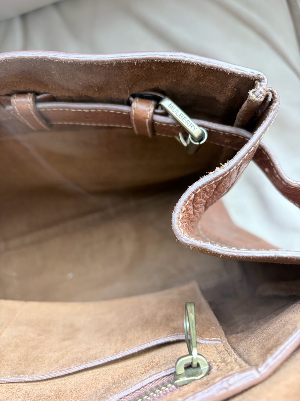 Mulberry Brown Croc-Embossed Leather Satchel - Picture 8 of 12